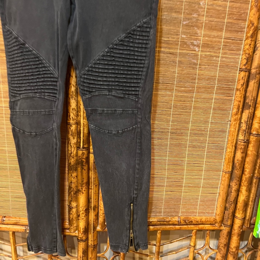 - Beulah charcoal moto pants